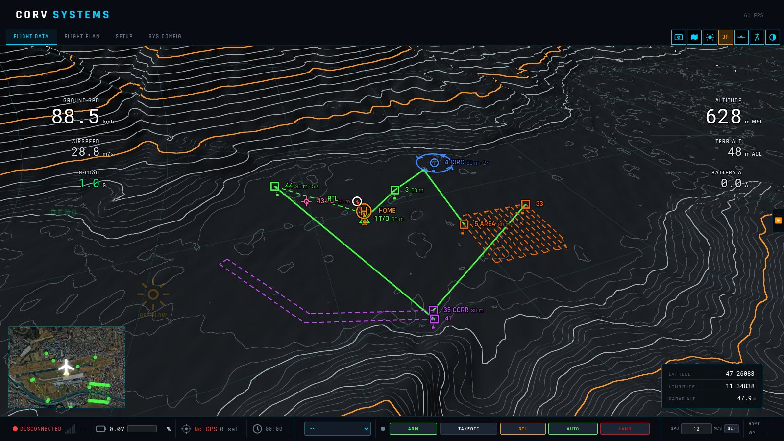 Mission in the 3D view